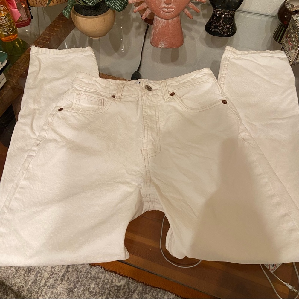 Zara White Mom Jeans